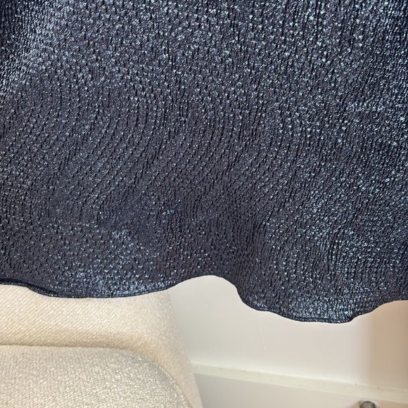 NWT Dessy Collection Navy Blue Metallic Column Sleeveless Gown Formal Dress - Picture 9 of 10